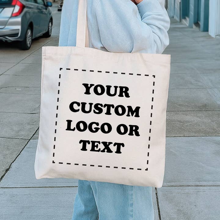 Your Custom Logo Or Text Canvas Tote Bag for wholesale by WhiteWolfeDesign