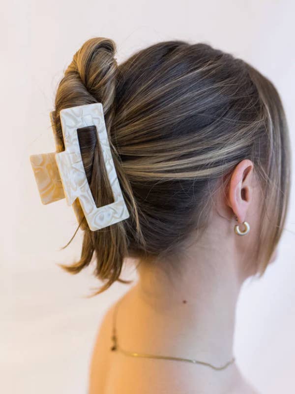 JUMBO Acetate Hair Claw, Vanilla Eco Friendly Clip, XL for wholesale by blush & bubbly