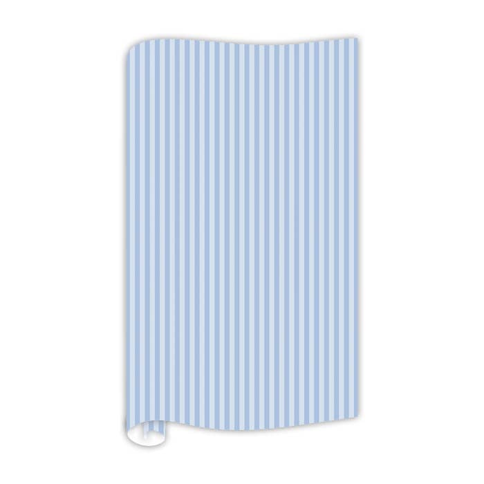 RosanneBeck Collections - Wholesale Flat Wrap - French Blue Noelle Stripe on Blue Wrapping Paper0