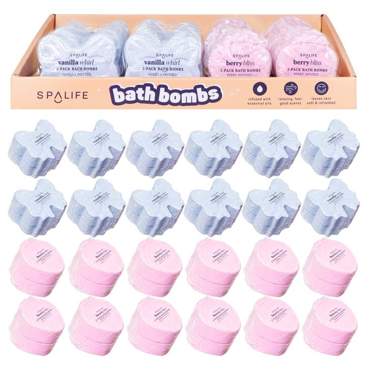 Valentine Duo Bath Bomb Set – 24 Count -Assorted in 2 Styles for wholesale by My Spa Life