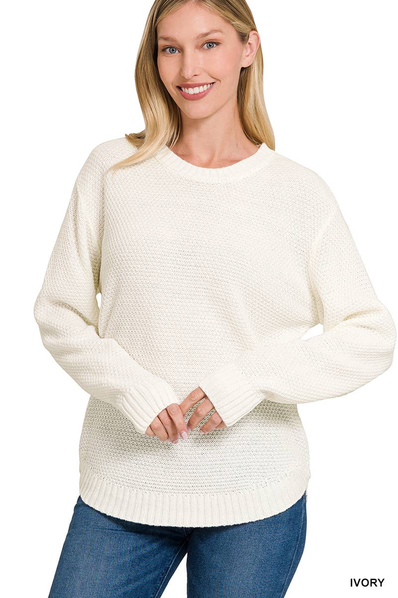 42POPS - Wholesale Knit Sweater - Women's - ",..._ Round Neck Basic Sweater21