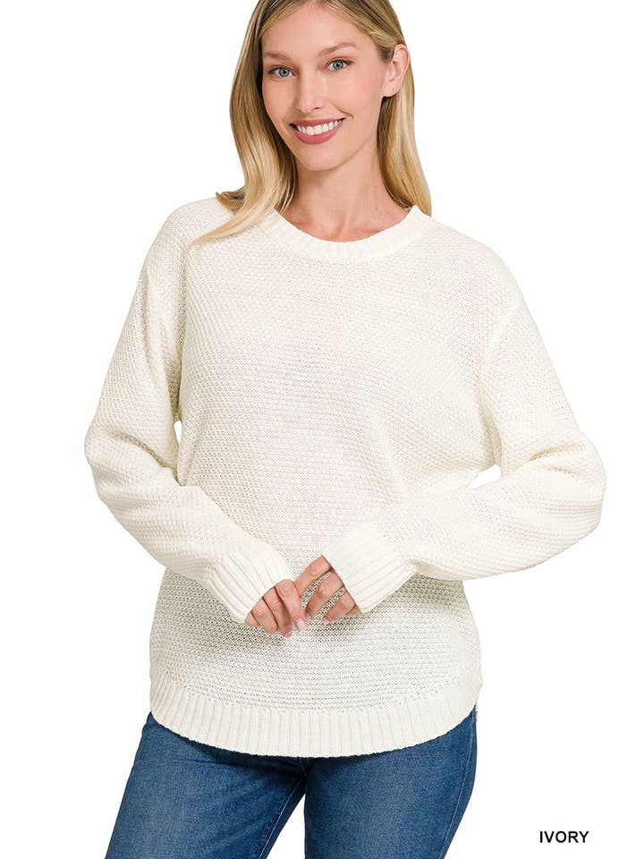 42POPS - Wholesale Knit Sweater - Women's - ",..._ Round Neck Basic Sweater21