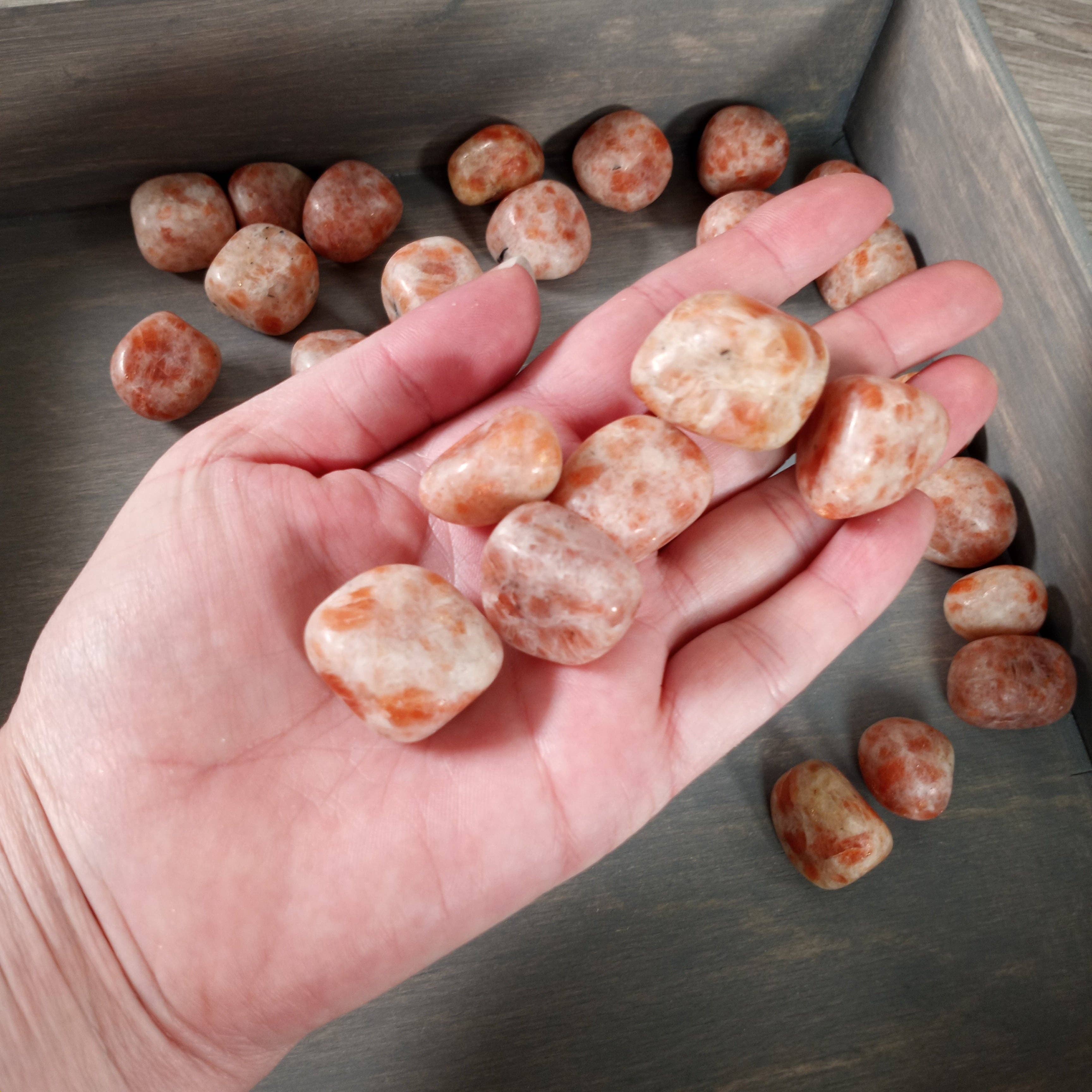 Keystone Crystals - Wholesale Spiritual Stone/Crystal - Sunstone Tumbled Stones Sold by the 1 Pound Bag1