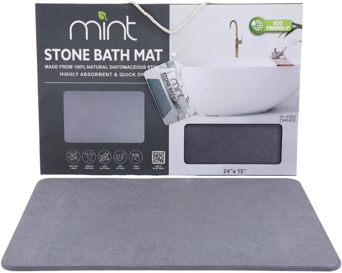 J&V TEXTILES – wholesale Bath mat – 4 Colors! - 24'' x 15'' Diatomaceous Quick-Drying Stone Bath Mat0