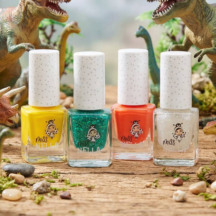 Dino Collection Pack of 4 nail polishes for wholesale by Miss Nella
