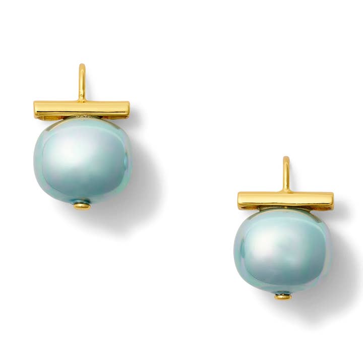 CC & Co by Catherine Canino - Wholesale Dangle Earrings - Cornflower Forever Fave Pebble Pearl Earrings0