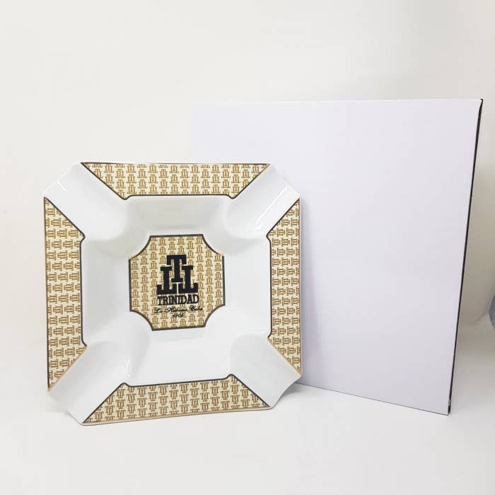 Ceramic Ashtray 4ct Trinitad Logo for wholesale by NICOTEAM EE