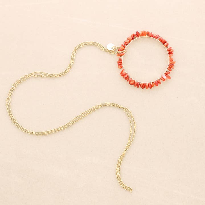 Veelkleurig Kleine stenen ring, hanger, lange ketting voor groothandel op Faire1