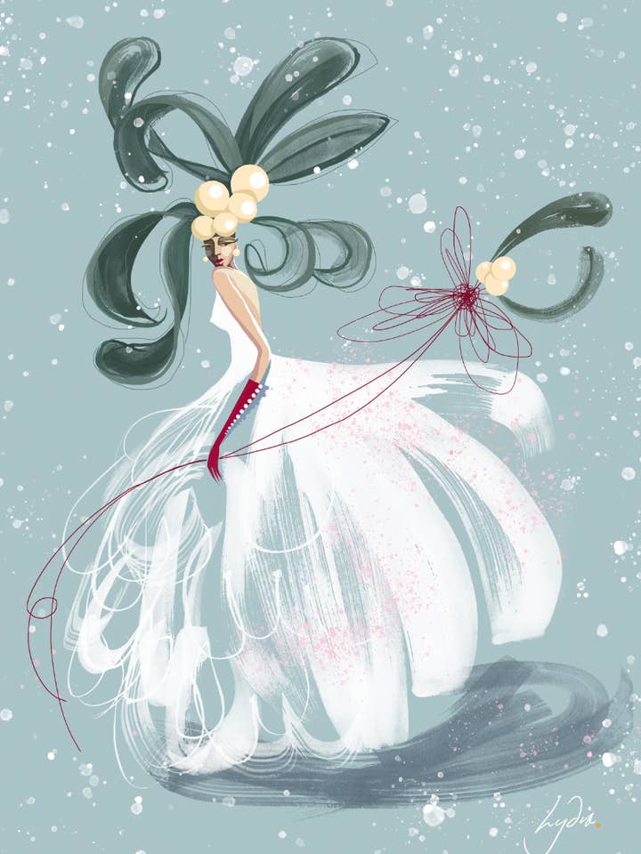 ART PRINT – MISS MISTLETOE (A5, A4 & A3) for wholesale by Lydia. London