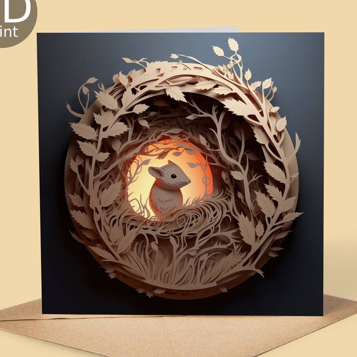 Good Post Day - Wholesale Everyday greeting card - Woodland Mouse Nest 2D Printed Card0