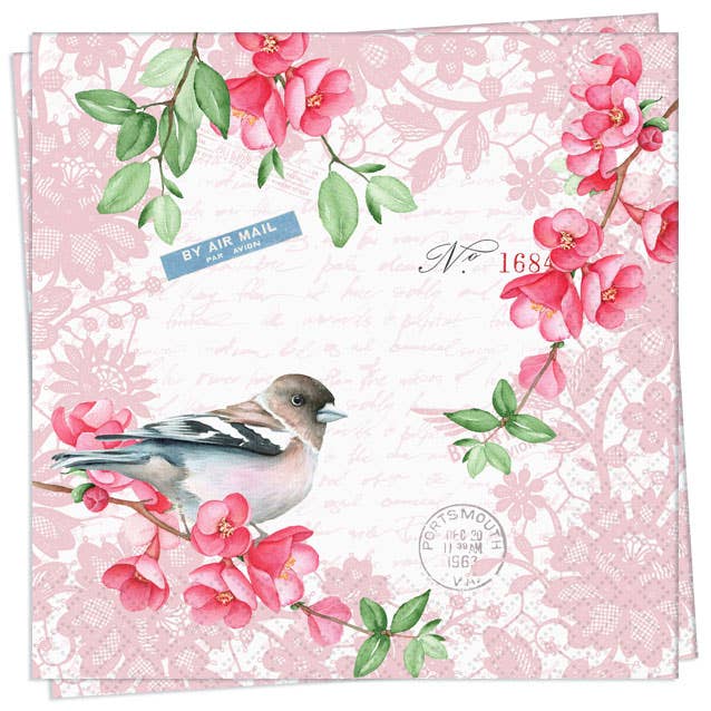 Sweet Bird Cocktail Napkin for wholesale by Twilight Collection