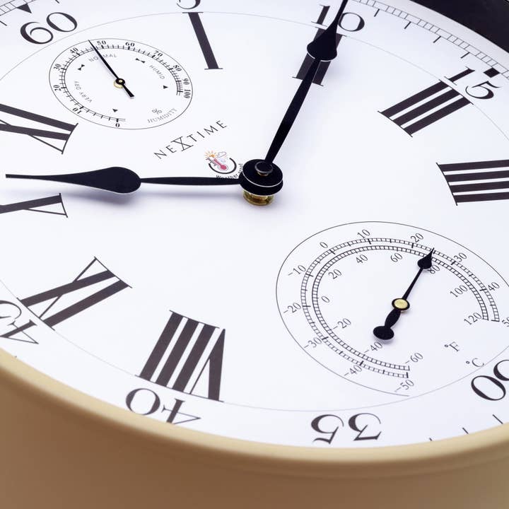 NeXtime - Venta al por mayor Adornos/decoración de exteriores - Reloj de Pared de Jardín de Metal - Decoración Exterior Jacinto Marrón2