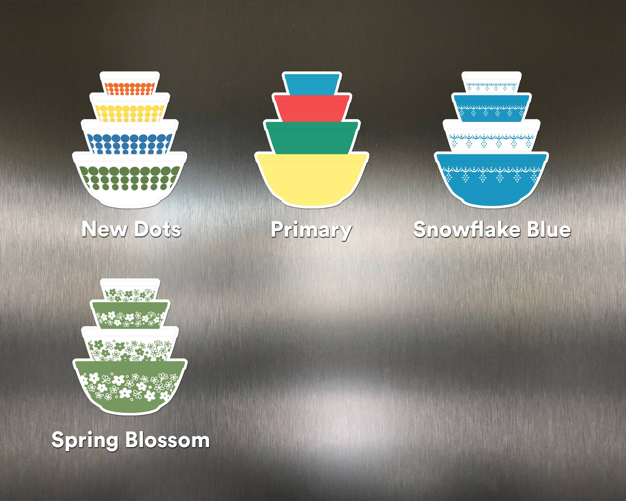 Twinkltoast - Wholesale Magnet - Pyrex-Inspired Bowl Stack Magnet – Retro Fridge Decor2