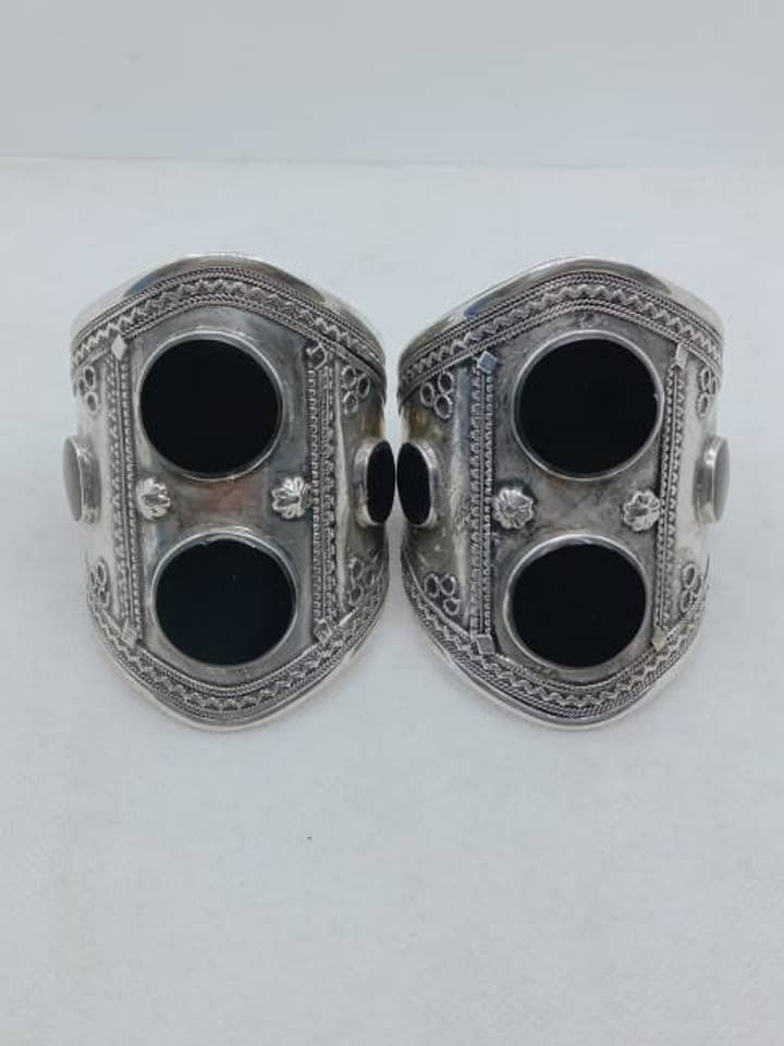 Dobbelt sten afghansk kuchi armbånd, stort armbånd med sten for engroshandel hos vintarust