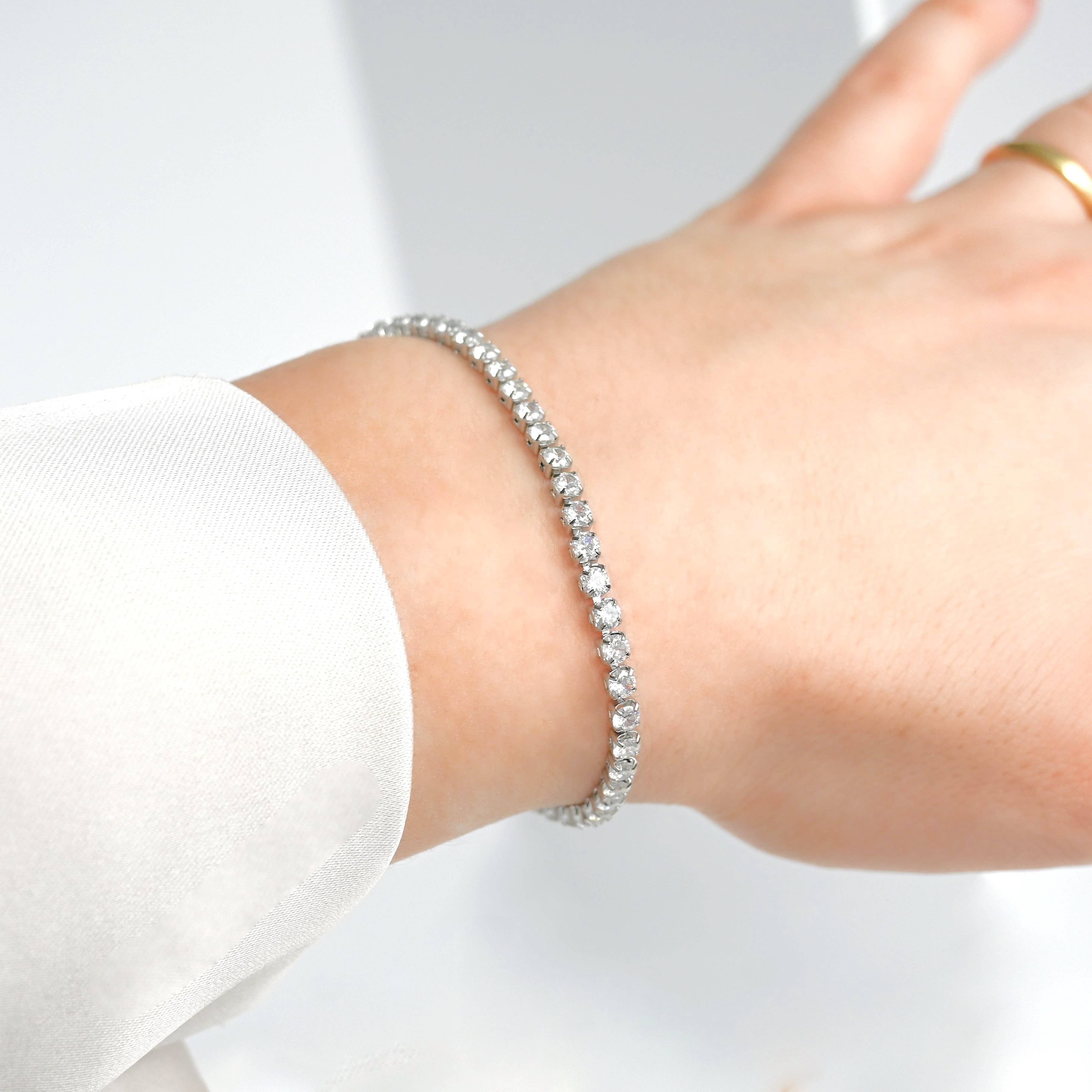 Blueyejewelry - Wholesale Tennis Bracelet - Tennis Chain Bracelet - Tarnish-free CZ Diamond Bracelet 6