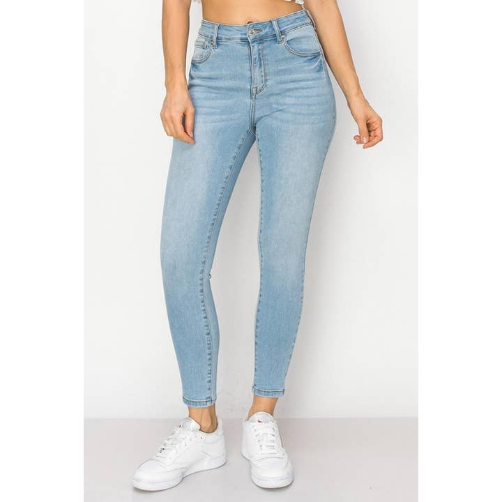 HIGH RISE STRETCHY SKINNY DENIM JEANS PANTS for wholesale by UP CLOTHING