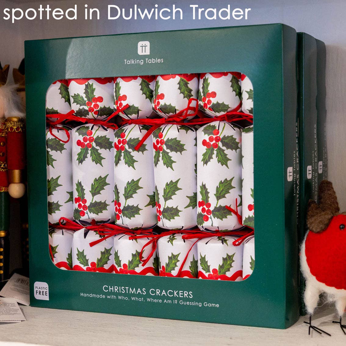 Talking Tables UK - Wholesale Christmas decoration - Holly White Christmas Crackers | 6 Pack | Christmas Table |1