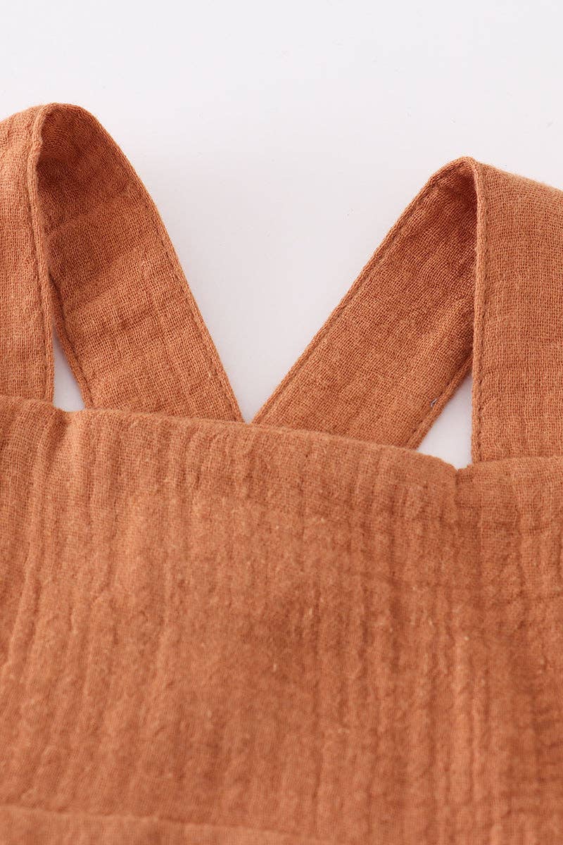 Mom & Co. - Vente Body (sans pieds) – bébé - Bulle garçon en mousseline caramel premium1