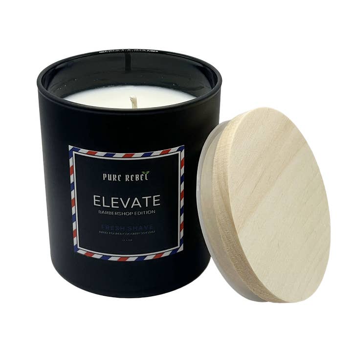 Pure Rebel “Elevate” Hand Poured Coconut Soy Candle 12.5oz - Barbershop Edition for wholesale by Pure Rebel