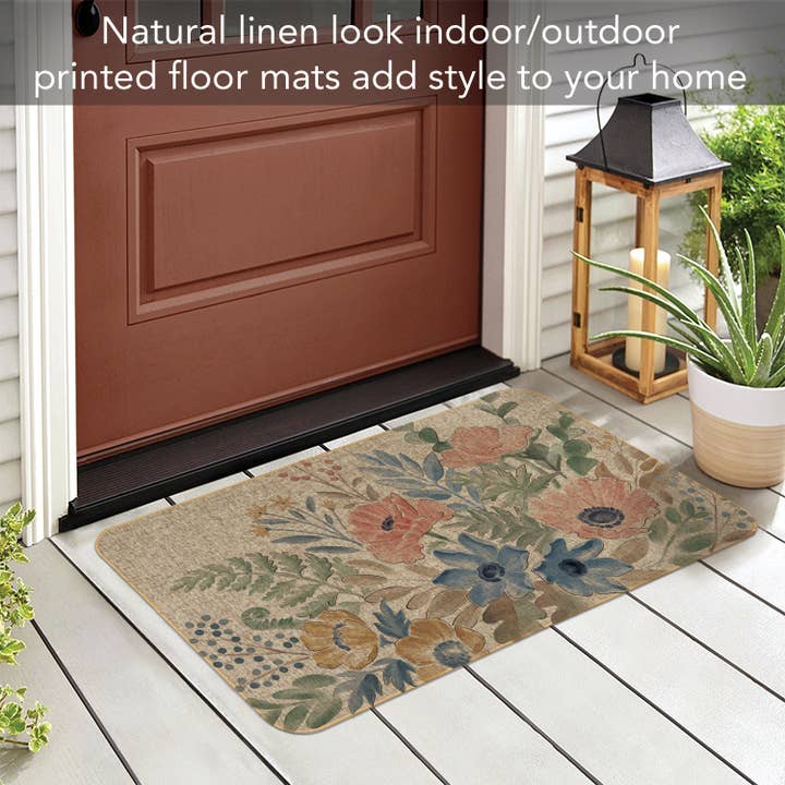 CounterArt/Highland Home/Thirstystone - Wholesale Floor Mat - "Botanical Blends" Natural Linen Look Floor Mat4