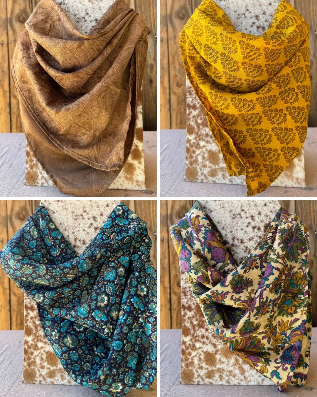 Wylder Trading Company - Wholesale Bandana - Unisex - Silk Bandana Cowgirl Boho Western Eclectic Scarves Ethical3