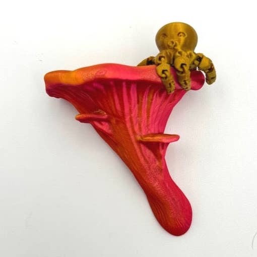 Shimmering Oyster Fungus Floating Shelf - Unique Design in 6 Vibrant Colors for wholesale by Brehmwood Creative