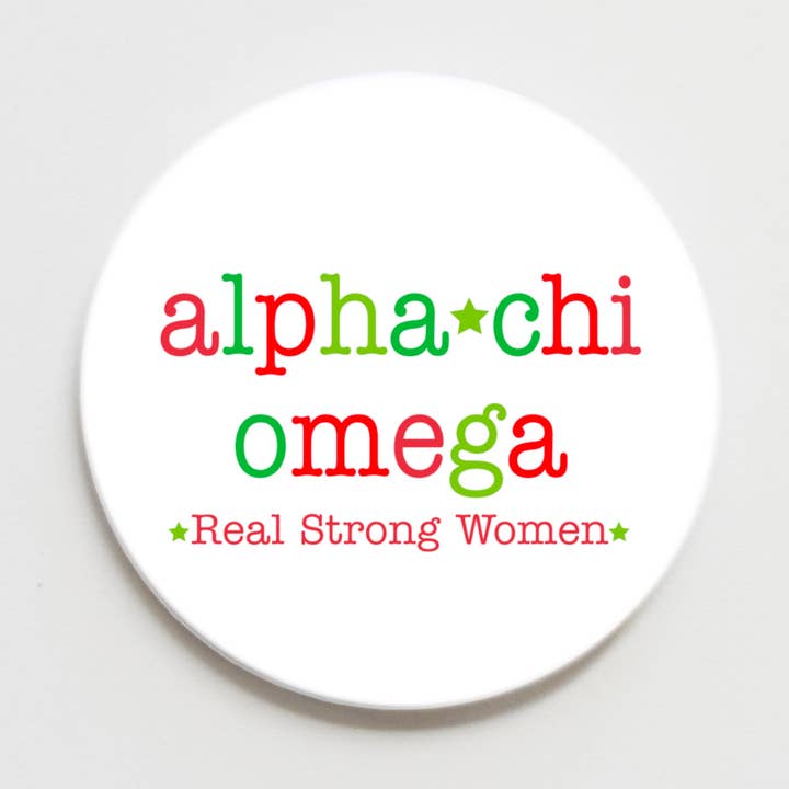 Bouton de devise grecque Alpha Chi Omega - 2,25 pouces pour la vente par Good Vibez Collegiate