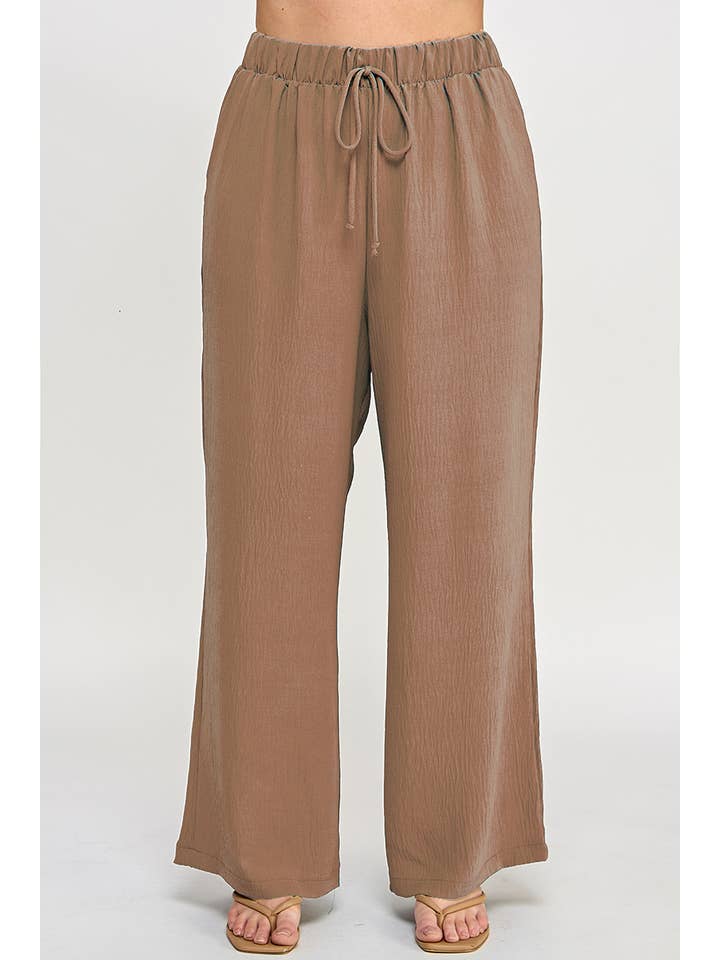 Haute Fox Plus Size & Contemporary - Wholesale Pants - Women's - Plus Size Woven Wide Leg Pant NK18360-P