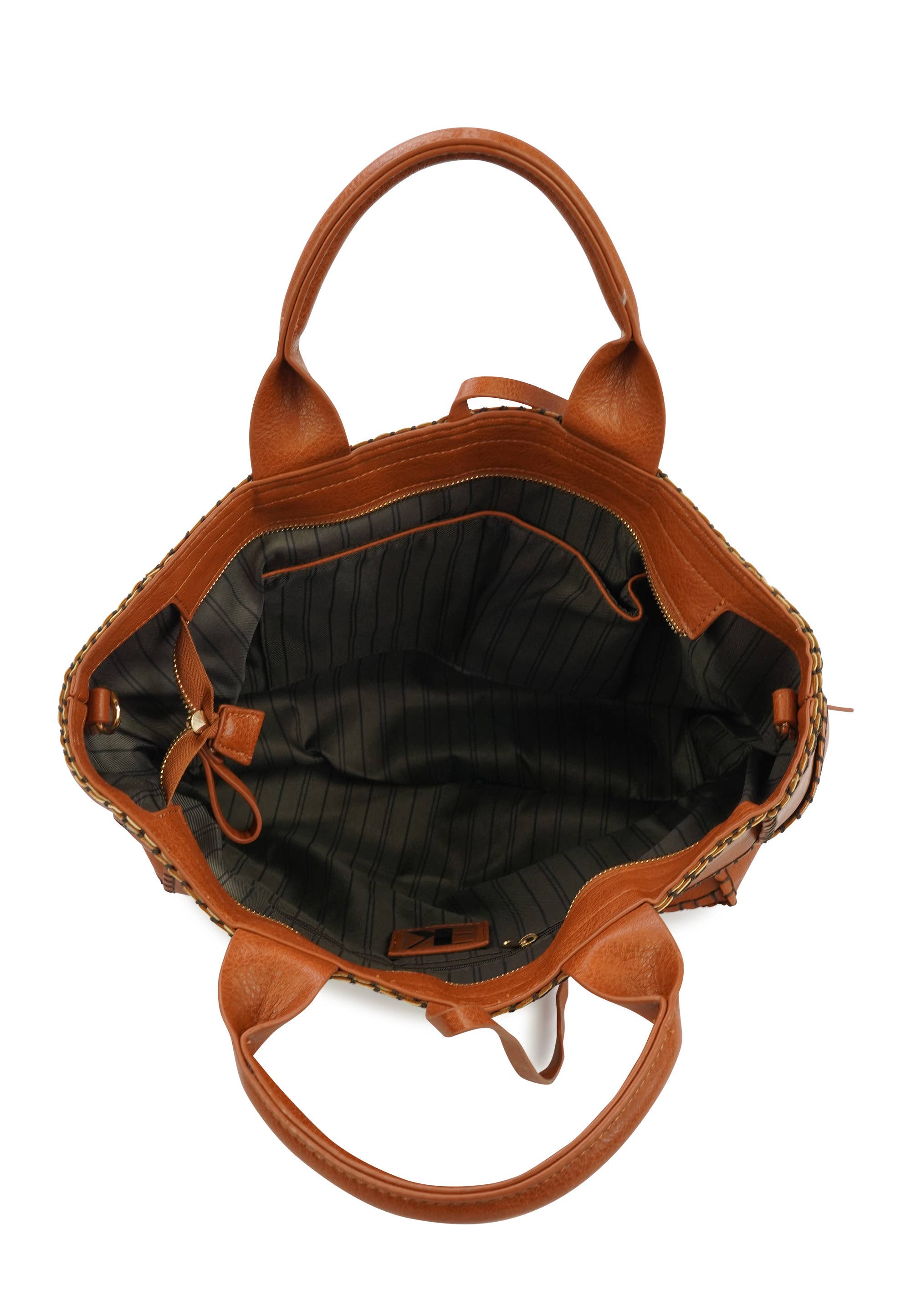 HJS - Venta al por mayor Bolso con asas - Mujer - Bolso 'SADLE' - Elegante diseño trenzado1