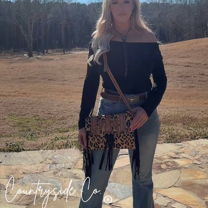 Texas Western Cowhide Bags and More - Wholesale Crossbody Bag - Women's - Freebird Cheetah Cowhide Purse