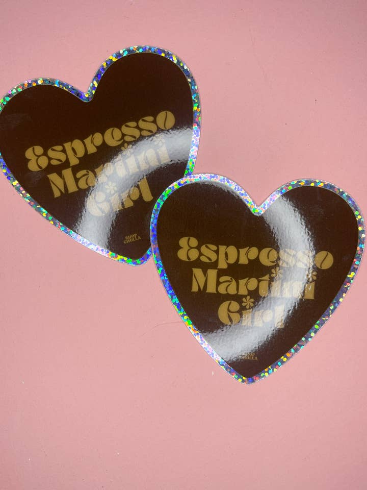 Espresso Martini Glitter Sticker voor wholesale door Shop Cholla
