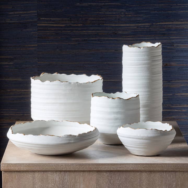 Park Hill Collection - Wholesale Vase - Gilded Organic Edge Vase