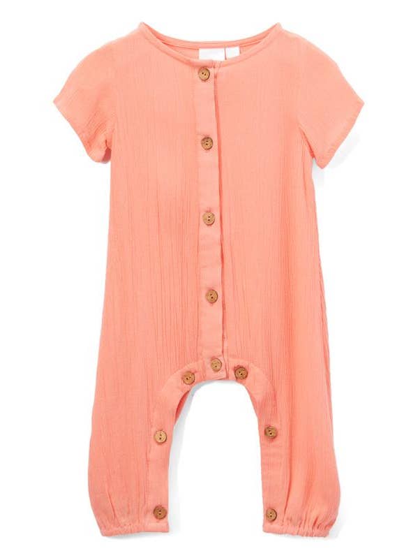 Coral Unisex Infant Romper for wholesale by Yo Baby