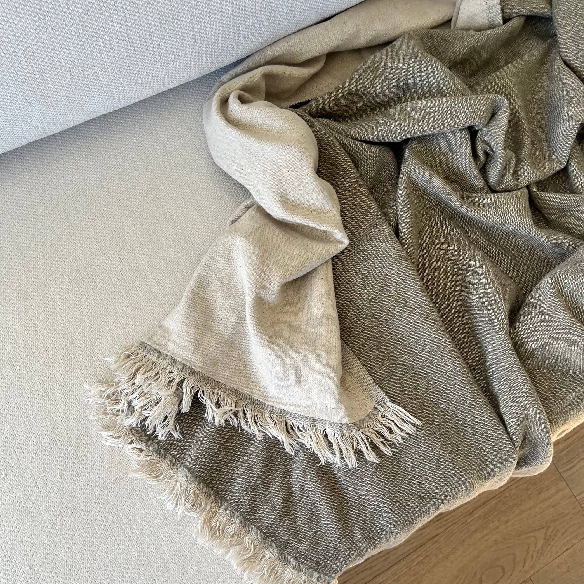 Primitive - Wholesale Decoratiedeken - Barbaresco omkeerbare plaiddeken van linnen W014