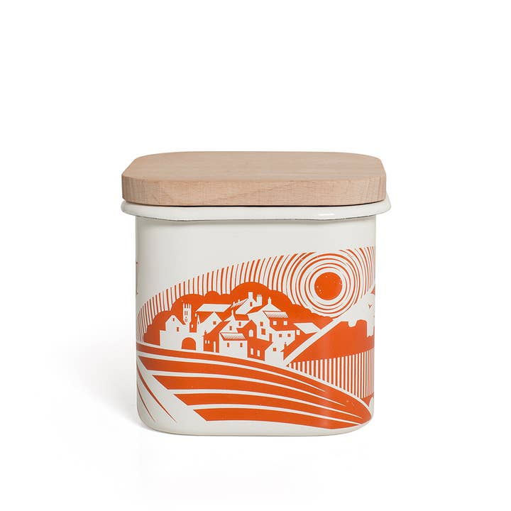 BlissHome - Wholesale Jar - Mini Moderns Moordale Enamel Storage Jar Orange | Retro Jar