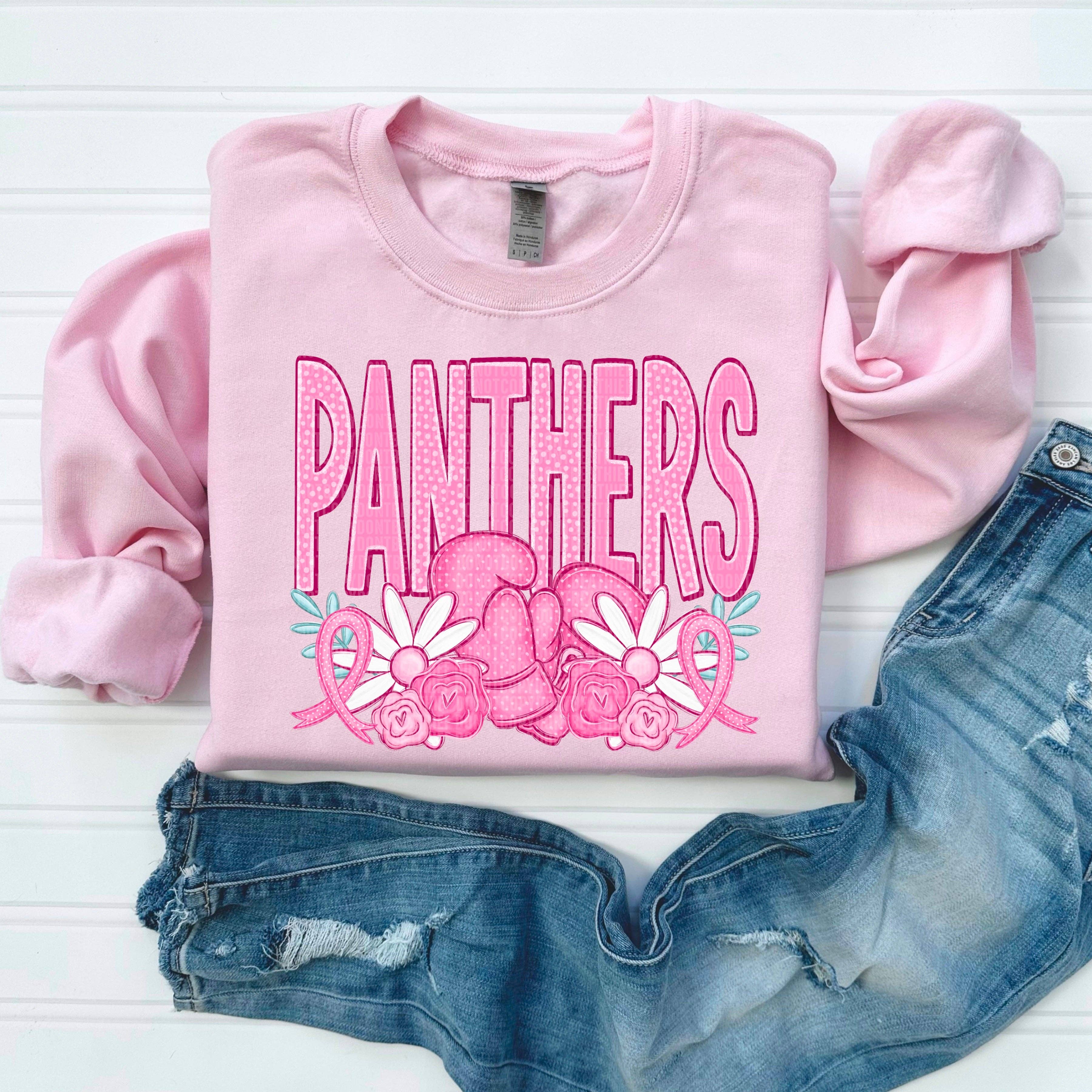 K and M Designs - Wholesale Sublimation Transfer - Panthers Pink Out Mascot DTF Transfer0