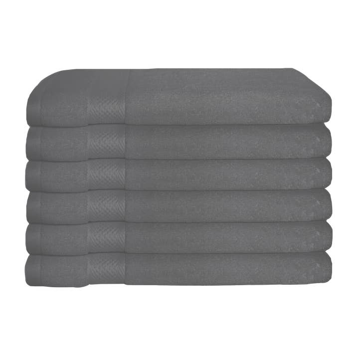 6 Pack Luxury Hand Towels 16x26 100% Cotton 700 GSM Gray for wholesale by Cozablu Home Towels