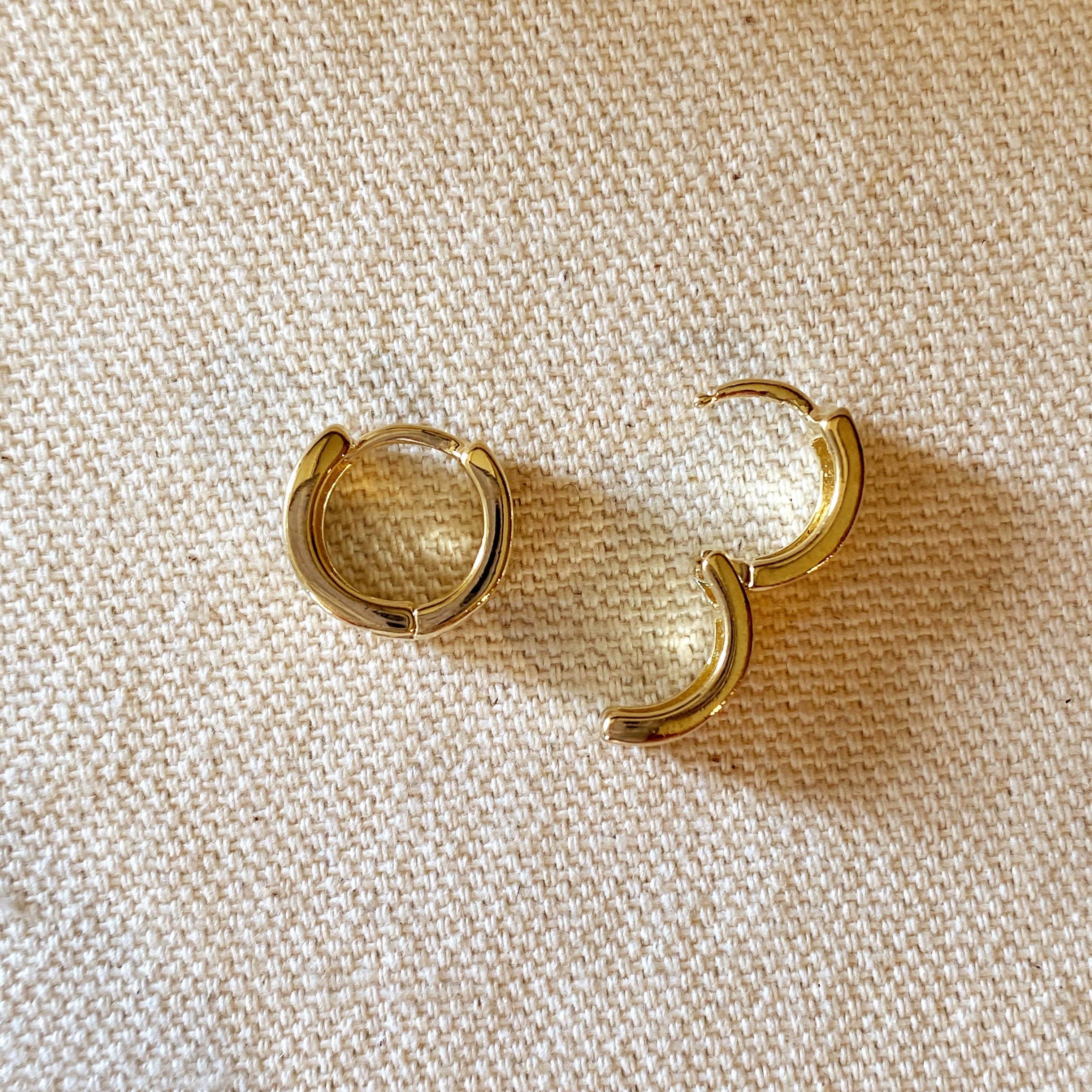 GoldFi - Wholesale Hoop Earrings - Gold Chunky Flat Clicker Hoop Earrings2