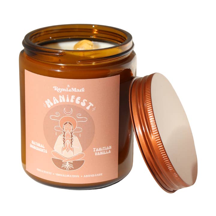 Manifest Candle ~ Tahitian Vanilla for wholesale by Remi & Mars