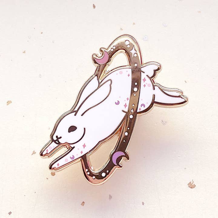 Alum and Ink - Wholesale Lapel Pin/Button - Cosmic Rabbit Enamel Pin