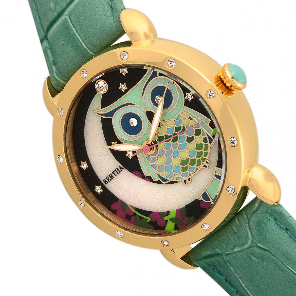 Bertha - Wholesale Wrist Watch - Women's - Bertha Ashley Mother-of-Pearl Leather-Band Watch1