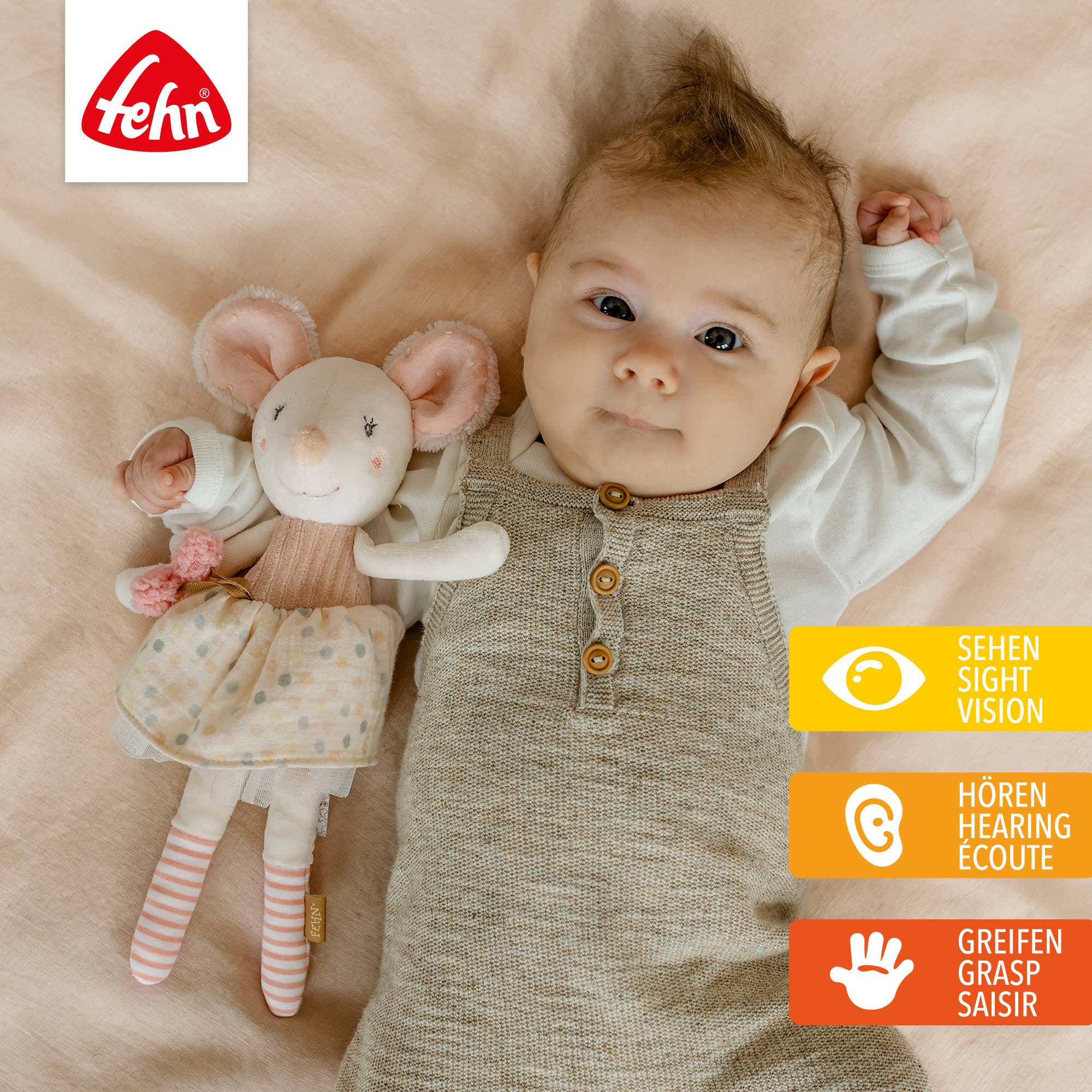 Fehn - Wholesale Stuffed/Plush Toy - Kids & Baby - Bean bag mouse - stuffed animal & cuddly friend1