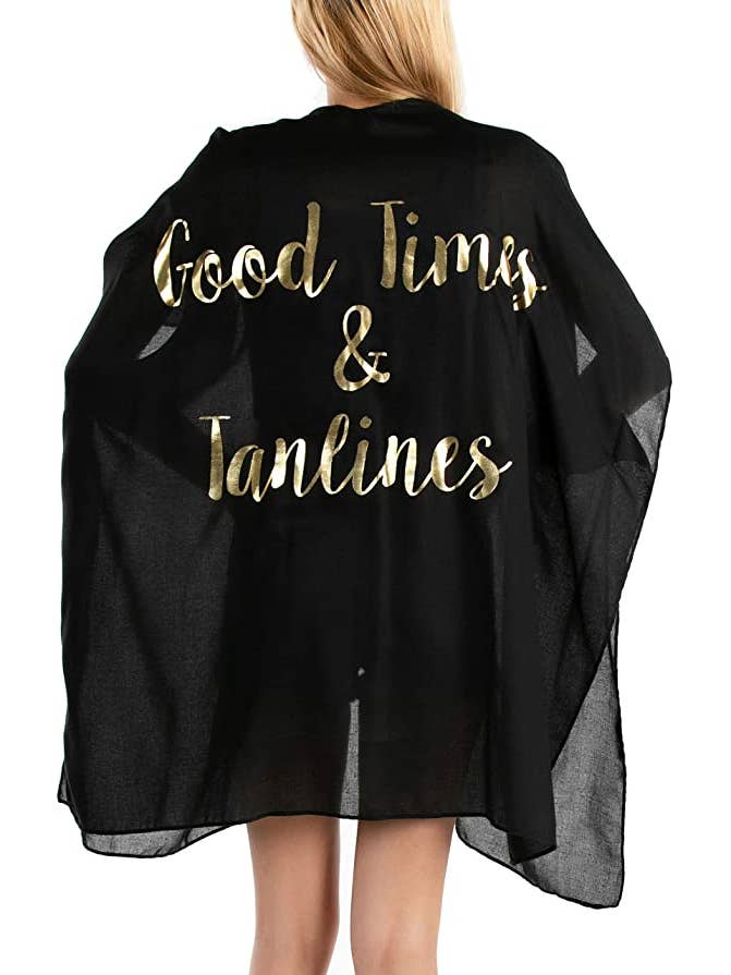 Funky Junque - Wholesale Swim Cover Up - Women's - Swim Suit Cover Up - Good Time and Tan Lines (Black/Gold)
