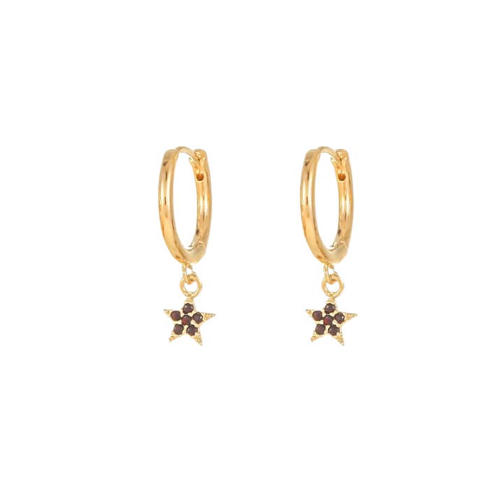 Oorbellen sparkling star zwart voor wholesale door Rosies