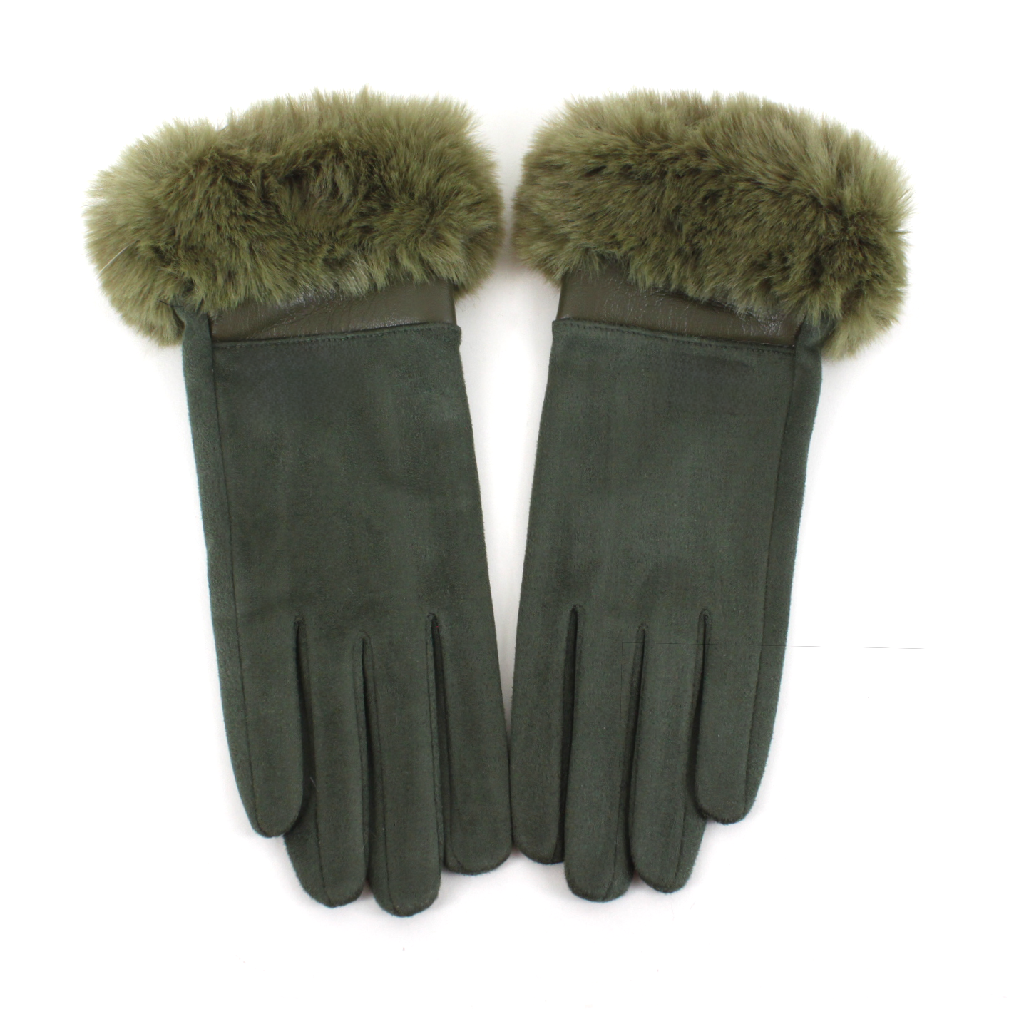 Pretty Persuasions - Wholesale Gloves - Women's - A25014 Suede-Like Gloves w/Faux Fur4