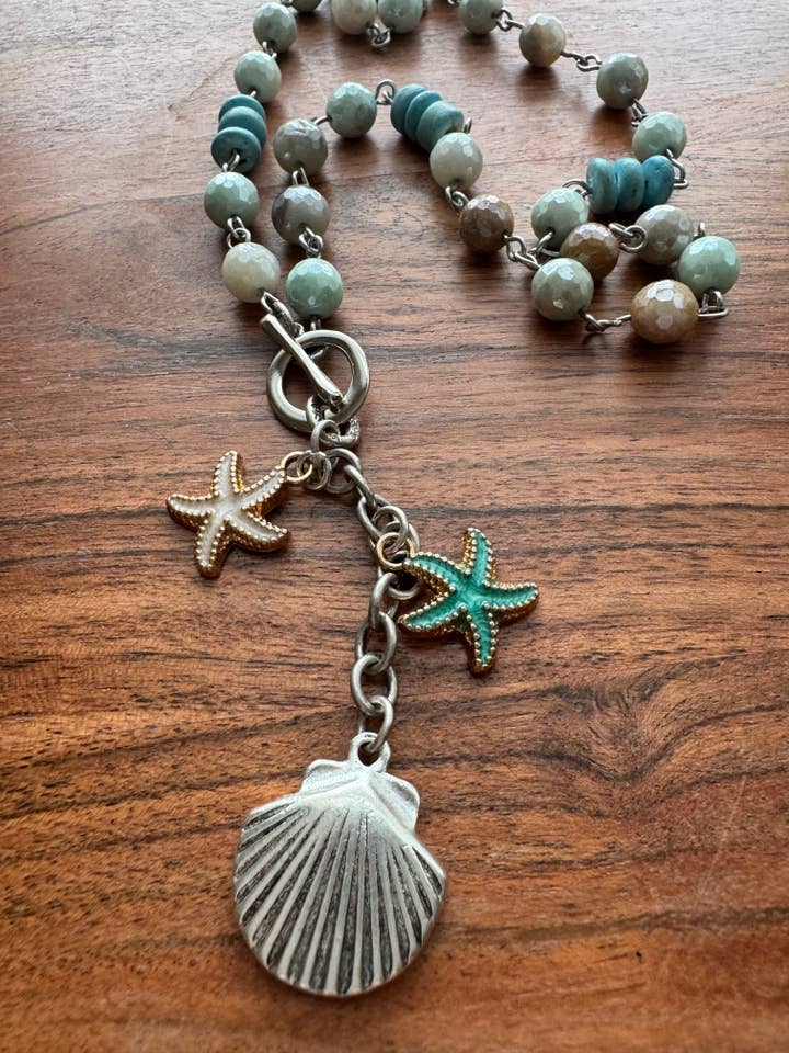 Coastal Starfish Charm Necklace for wholesale by Loulu Designs
