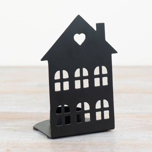 Casa de Velas de Hierro con Corazón 14cm para venta al por mayor de Gainsborough Giftware x Portland Living