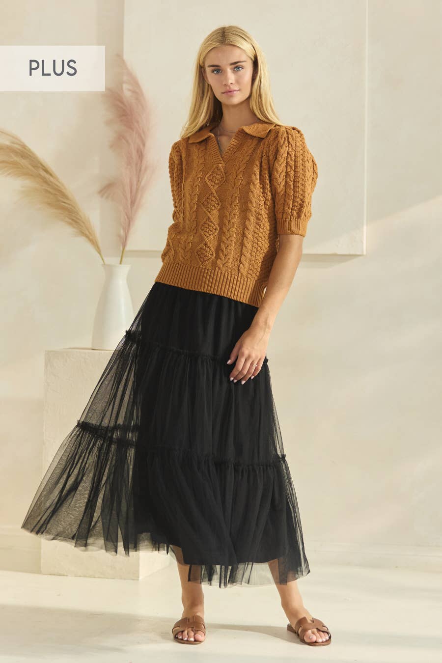 Oddi - Wholesale Skirt - Women's - Plus Tired Mesh Maxi Skirt4