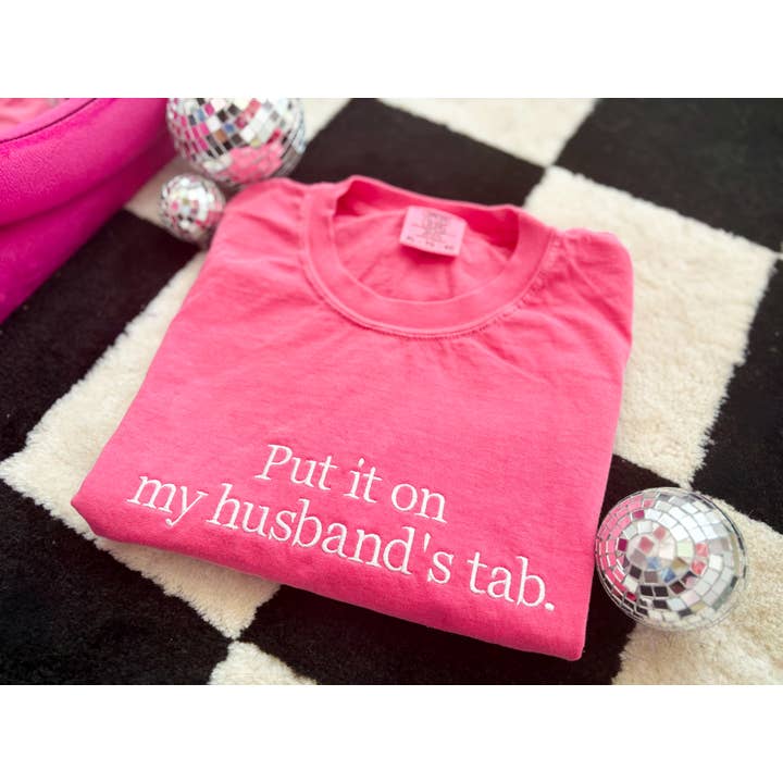 Graphic Tees & Co. - Wholesale T-Shirt - Women's - Comfort Colors Embroidered T-Shirt | Funny Tshirt | Husband