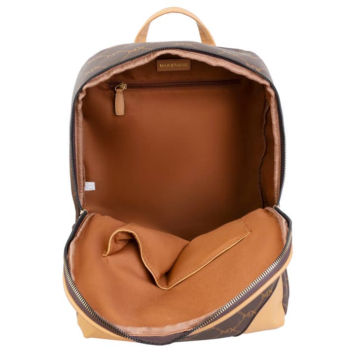 Magid - Wholesale Backpack - Women's - Max Studio Pebble Grain Signature Print Backpack with Front Zippered Pocket7